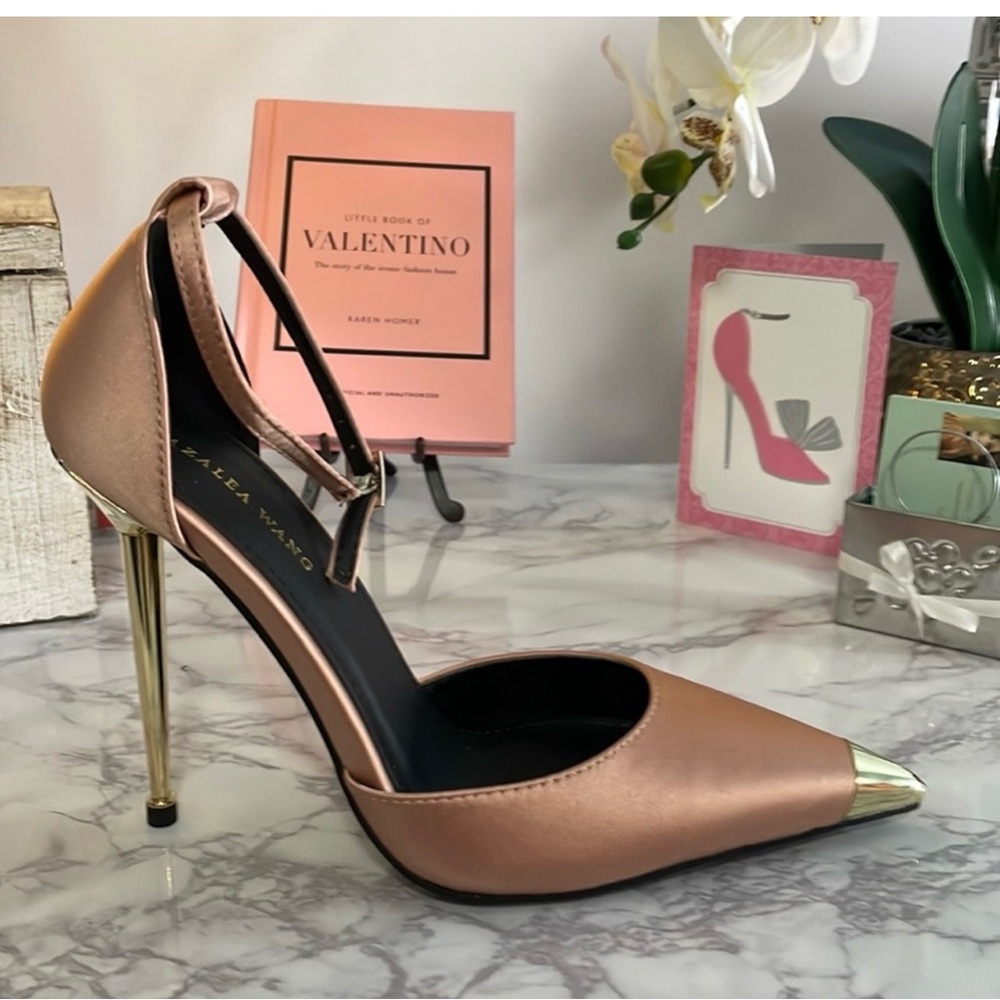 Azalea wang  Rose Gold and Black Heels